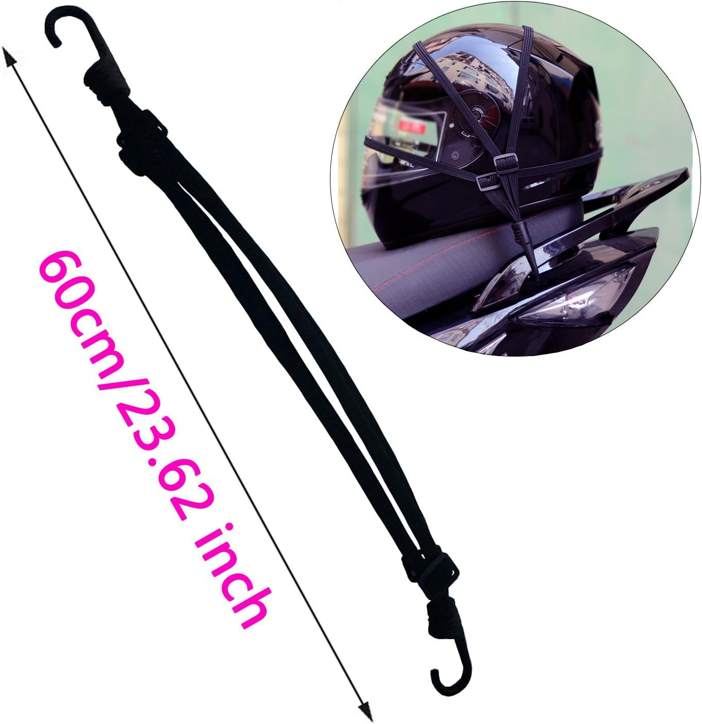 2 Pieces Filet À Bagages Araignée Elastique (40 X 40Cm) + 1 Pieces Ceinture De Bagages Elastique (60Cm), Annhao Casque De Moto À Net, Pour Vélo Filet Moto Filet Bagage Filet Transport (Noir)